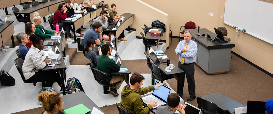 Professor in classroom